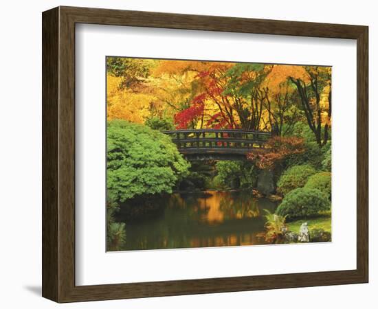 Moon Bridge in Autumn: Portland Japanese Garden, Portland, Oregon, USA-Michel Hersen-Framed Photographic Print