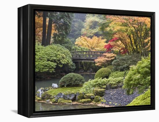 Moon Bridge, Portland Japanese Garden, Oregon, USA-William Sutton-Framed Premier Image Canvas