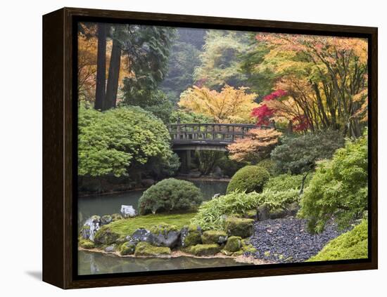 Moon Bridge, Portland Japanese Garden, Oregon, USA-William Sutton-Framed Premier Image Canvas