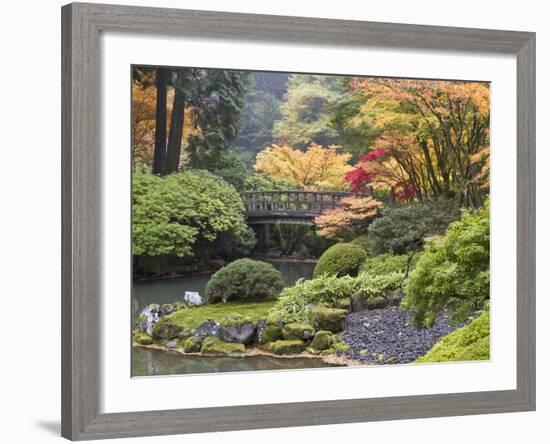 Moon Bridge, Portland Japanese Garden, Oregon, USA-William Sutton-Framed Photographic Print