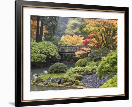 Moon Bridge, Portland Japanese Garden, Oregon, USA-William Sutton-Framed Photographic Print