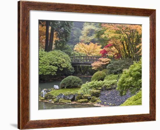 Moon Bridge, Portland Japanese Garden, Oregon, USA-William Sutton-Framed Photographic Print