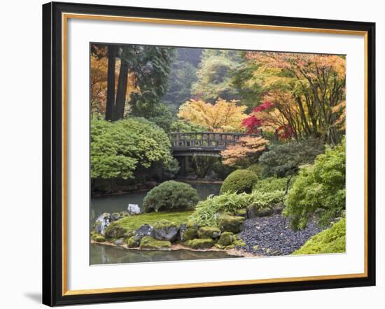 Moon Bridge, Portland Japanese Garden, Oregon, USA-William Sutton-Framed Photographic Print