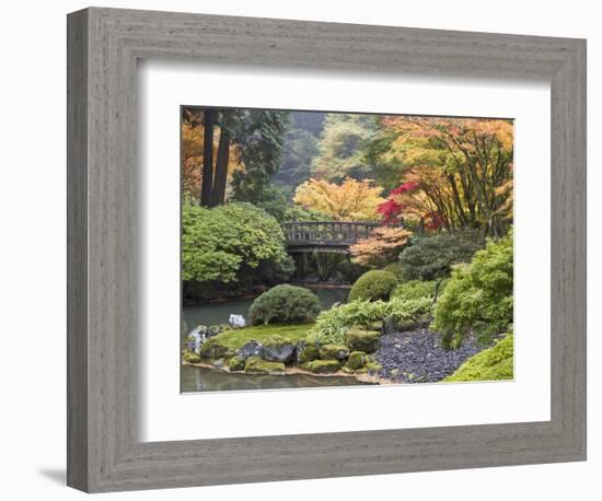 Moon Bridge, Portland Japanese Garden, Oregon, USA-William Sutton-Framed Photographic Print