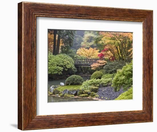 Moon Bridge, Portland Japanese Garden, Oregon, USA-William Sutton-Framed Photographic Print