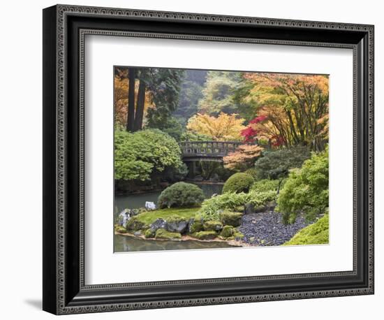 Moon Bridge, Portland Japanese Garden, Oregon, USA-William Sutton-Framed Photographic Print