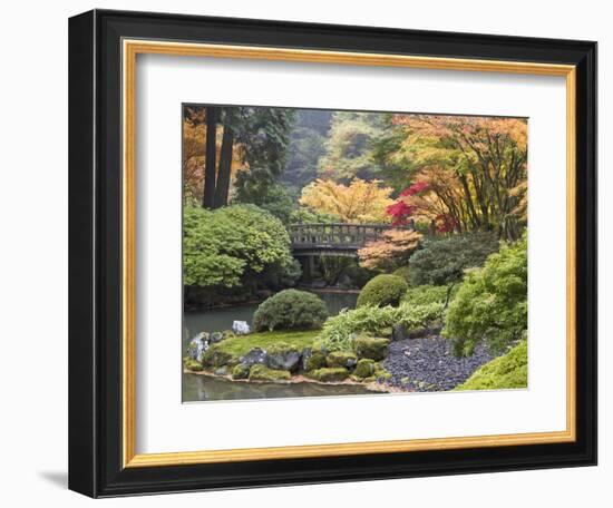 Moon Bridge, Portland Japanese Garden, Oregon, USA-William Sutton-Framed Photographic Print