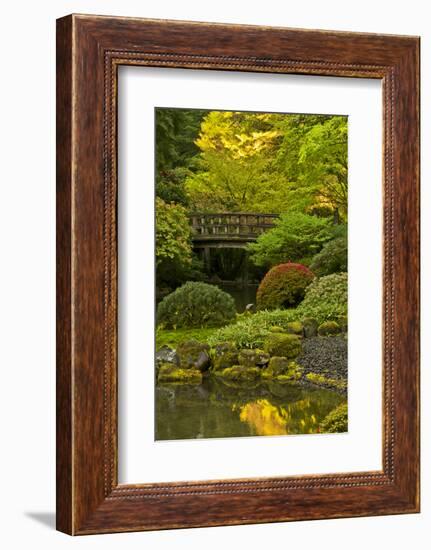 Moon Bridge, Spring, Portland Japanese Garden, Portland, Oregon, USA-Michel Hersen-Framed Photographic Print