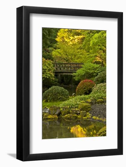 Moon Bridge, Spring, Portland Japanese Garden, Portland, Oregon, USA-Michel Hersen-Framed Photographic Print