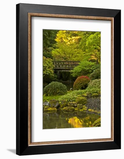 Moon Bridge, Spring, Portland Japanese Garden, Portland, Oregon, USA-Michel Hersen-Framed Photographic Print