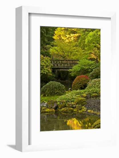 Moon Bridge, Spring, Portland Japanese Garden, Portland, Oregon, USA-Michel Hersen-Framed Photographic Print