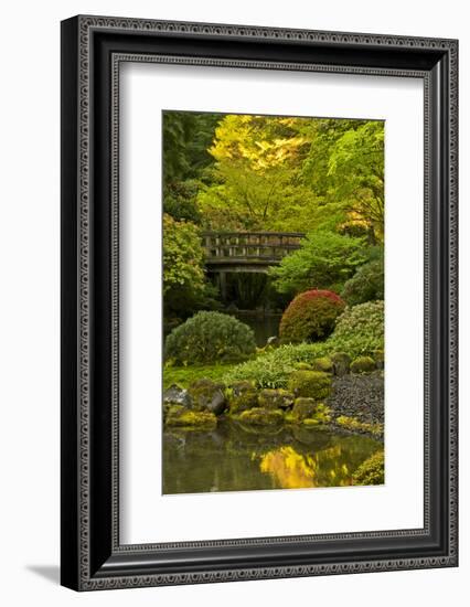 Moon Bridge, Spring, Portland Japanese Garden, Portland, Oregon, USA-Michel Hersen-Framed Photographic Print