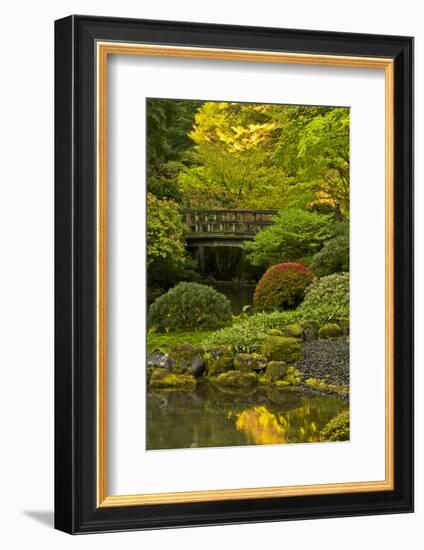 Moon Bridge, Spring, Portland Japanese Garden, Portland, Oregon, USA-Michel Hersen-Framed Photographic Print