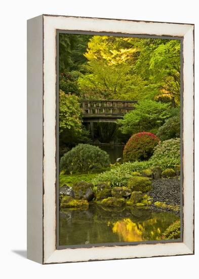 Moon Bridge, Spring, Portland Japanese Garden, Portland, Oregon, USA-Michel Hersen-Framed Premier Image Canvas