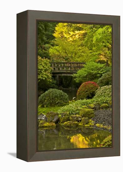 Moon Bridge, Spring, Portland Japanese Garden, Portland, Oregon, USA-Michel Hersen-Framed Premier Image Canvas