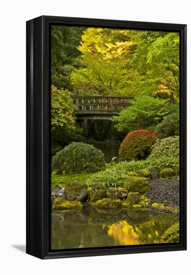 Moon Bridge, Spring, Portland Japanese Garden, Portland, Oregon, USA-Michel Hersen-Framed Premier Image Canvas