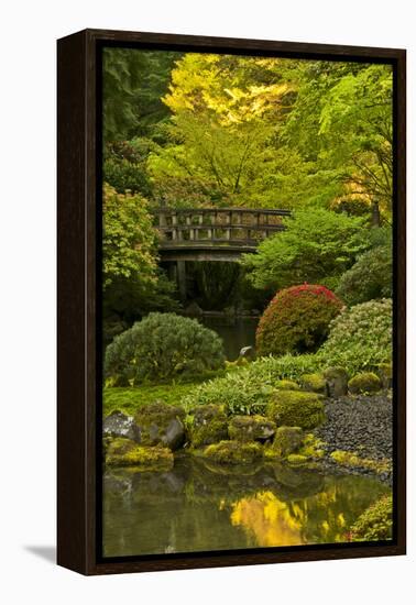 Moon Bridge, Spring, Portland Japanese Garden, Portland, Oregon, USA-Michel Hersen-Framed Premier Image Canvas