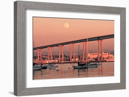 Moon & Bridge-Lee Peterson-Framed Photo