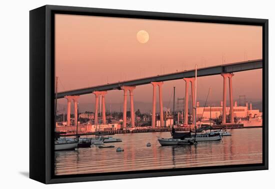 Moon & Bridge-Lee Peterson-Framed Stretched Canvas