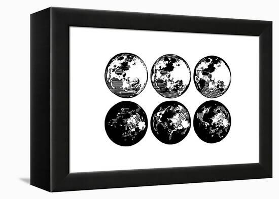 Moon Drawings-null-Framed Stretched Canvas