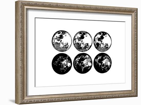 Moon Drawings-null-Framed Art Print