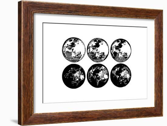 Moon Drawings-null-Framed Art Print