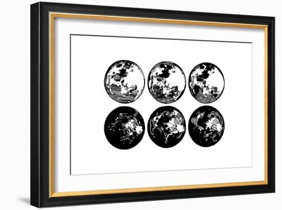 Moon Drawings-null-Framed Art Print