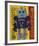 Moon Explorer Robot, 1983 (blue & yellow)-Andy Warhol-Framed Art Print