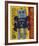 Moon Explorer Robot, 1983 (blue & yellow)-Andy Warhol-Framed Art Print