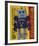 Moon Explorer Robot, 1983 (blue & yellow)-Andy Warhol-Framed Art Print