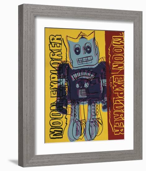 Moon Explorer Robot, 1983 (blue & yellow)-Andy Warhol-Framed Giclee Print