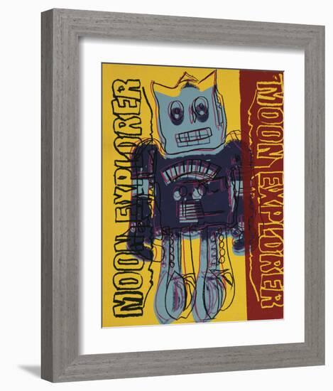 Moon Explorer Robot, 1983 (blue & yellow)-Andy Warhol-Framed Art Print