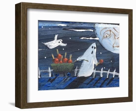 Moon Face Ghosts on Halloween-sylvia pimental-Framed Art Print