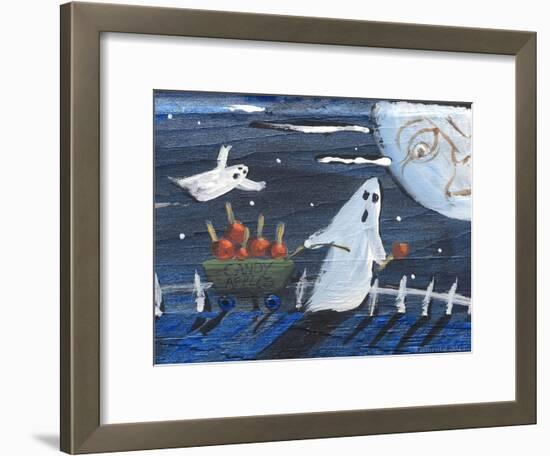 Moon Face Ghosts on Halloween-sylvia pimental-Framed Art Print