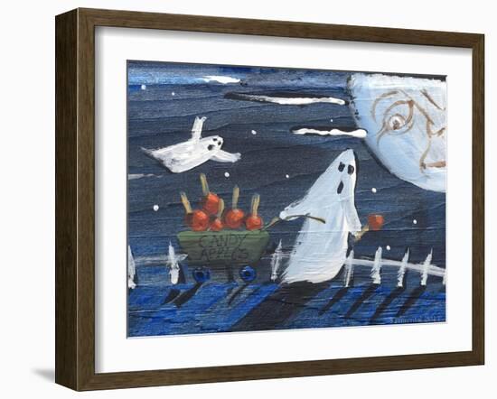 Moon Face Ghosts on Halloween-sylvia pimental-Framed Art Print