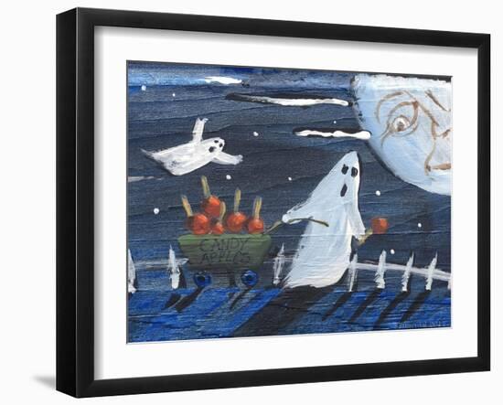 Moon Face Ghosts on Halloween-sylvia pimental-Framed Art Print