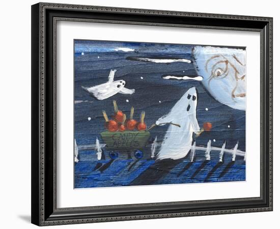 Moon Face Ghosts on Halloween-sylvia pimental-Framed Art Print