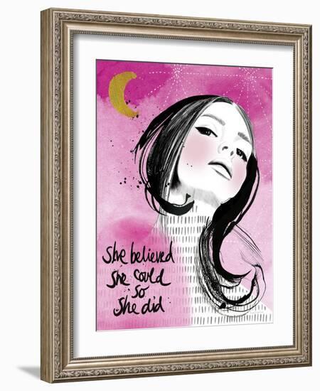 Moon Girl I-Mercedes Lopez Charro-Framed Art Print