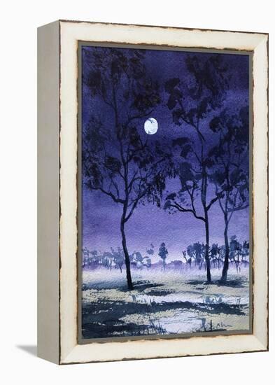 Moon Hangs from Tree, 2022 (Watercolour)-Margaret Coxall-Framed Premier Image Canvas