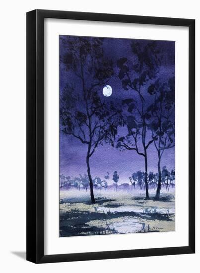 Moon Hangs from Tree, 2022 (Watercolour)-Margaret Coxall-Framed Giclee Print