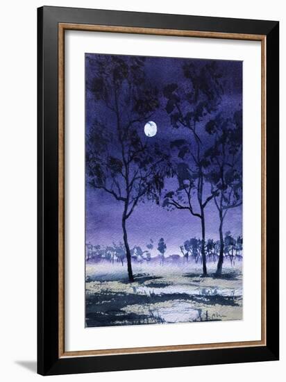 Moon Hangs from Tree, 2022 (Watercolour)-Margaret Coxall-Framed Giclee Print