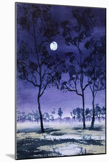 Moon Hangs from Tree, 2022 (Watercolour)-Margaret Coxall-Mounted Giclee Print