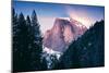 Moon Magic Behind Half Dome, Yosemite National Park, Hiking Outdoors-Vincent James-Mounted Photographic Print