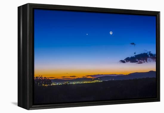 Moon, Mercury and Venus Conjunction Above Silver City, New Mexico-Stocktrek Images-Framed Premier Image Canvas