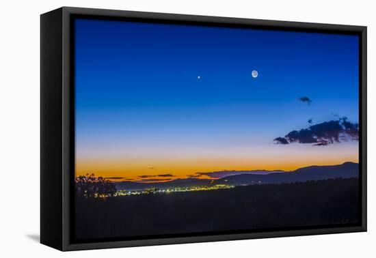 Moon, Mercury and Venus Conjunction Above Silver City, New Mexico-Stocktrek Images-Framed Premier Image Canvas