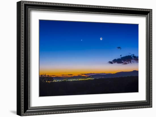 Moon, Mercury and Venus Conjunction Above Silver City, New Mexico-Stocktrek Images-Framed Photographic Print