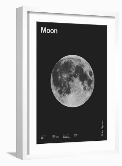 Moon : Minimal System Solar Datas, 2023 (Digital)-Florent Bodart-Framed Giclee Print