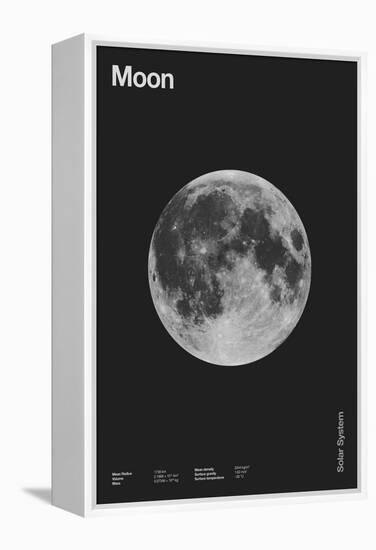 Moon : Minimal System Solar Datas, 2023 (Digital)-Florent Bodart-Framed Premier Image Canvas