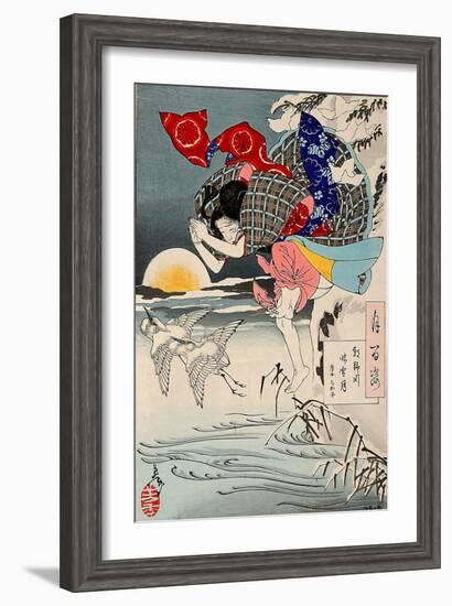 Moon of Pure Snow at Asano River, One Hundred Aspects of the Moon-Yoshitoshi Tsukioka-Framed Giclee Print