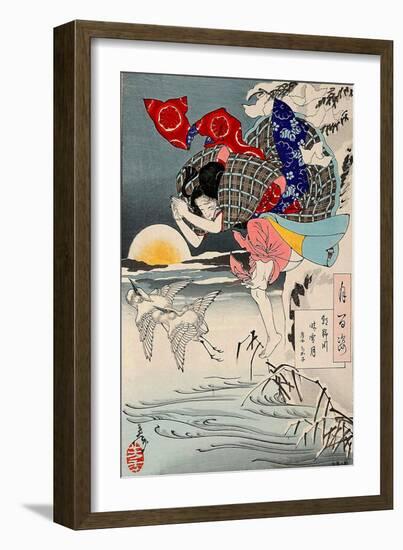 Moon of Pure Snow at Asano River, One Hundred Aspects of the Moon-Yoshitoshi Tsukioka-Framed Giclee Print